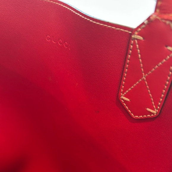 Gucci Monogram Red Reversible Coated Canvas Tote - Picture 16 of 17